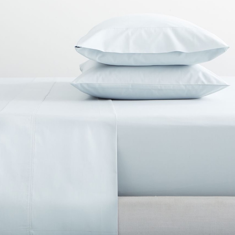 POTTERY BARN Classic sheet set 400 thread count•full•pearl blue